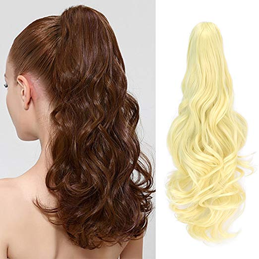 20〞Claw Ponytail Clip in Hair Extensions Hairpiece Synthetic Light Curly Soft Silky Nature Looking Heat-Resisting Different Colors for Women Fashion and Beauty-613#